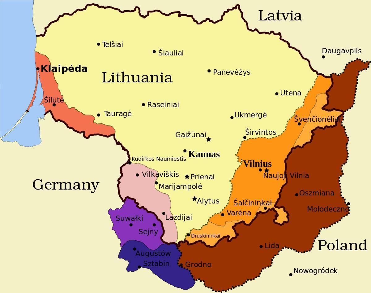 peta dari kaunas Lithuania
