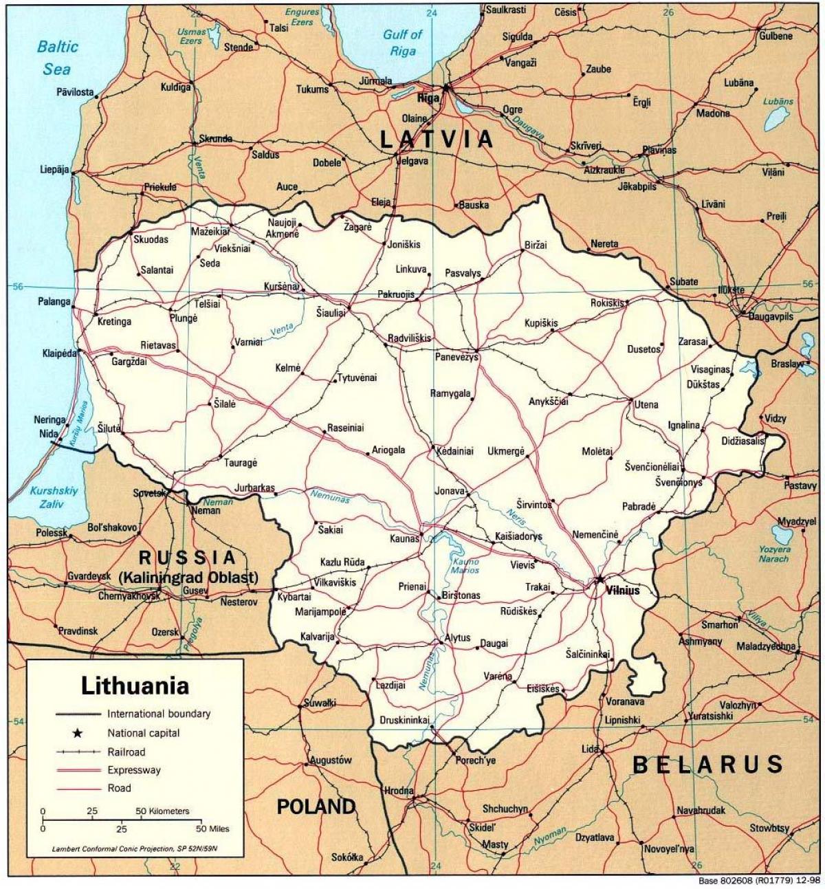 peta yang menunjukkan Lithuania
