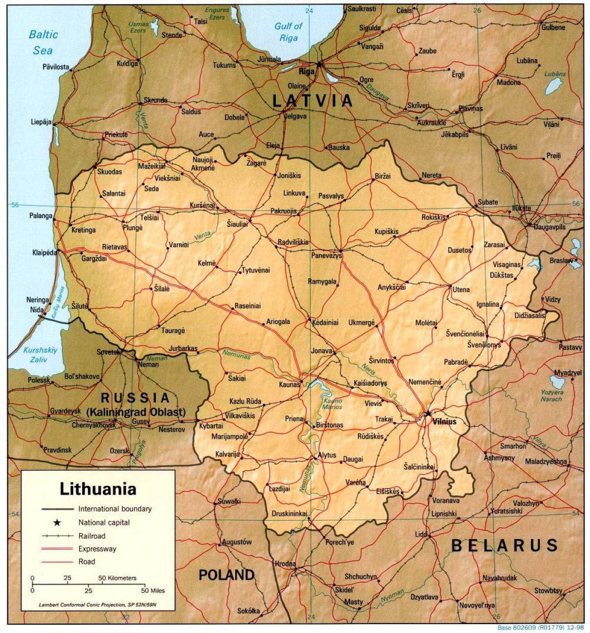 Peta dari Lithuania 1900